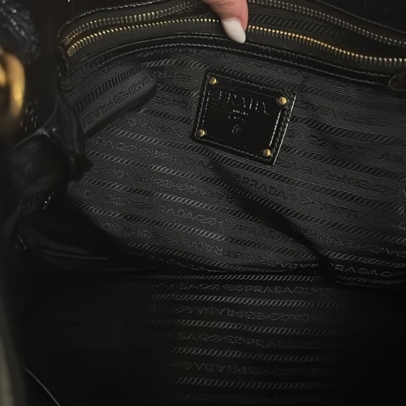 Prada Crinkle Leather Tote top Handle Bag - Picture 4 of 9